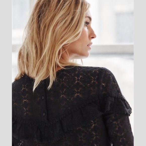 Sezane Ninon Lace top in Black size 36 / 4 (US) - Picture 2 of 5